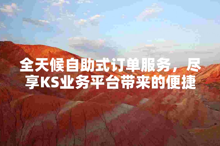 全天候自助式订单服务，尽享KS业务平台带来的便捷与高效。