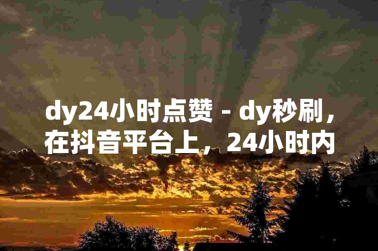 dy24小时点赞 - dy秒刷，在抖音平台上，24小时内持续获得点赞支持，瞬间提升视频热度。