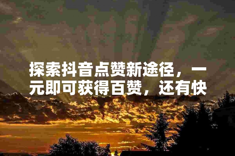 探索抖音点赞新途径，一元即可获得百赞，还有快手粉丝增长工具和抖音币超值充值选项。