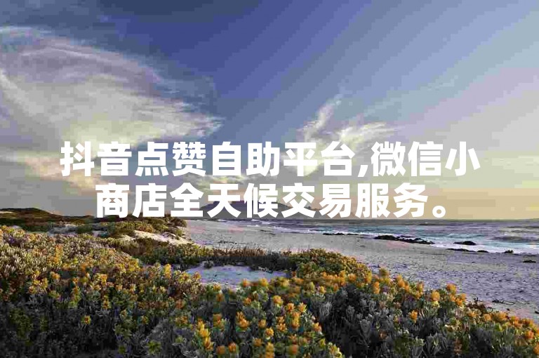抖音点赞自助平台,微信小商店全天候交易服务。