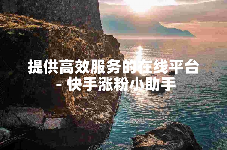 提供高效服务的在线平台 - 快手涨粉小助手
