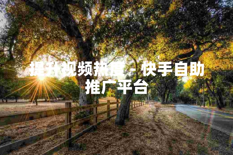 提升视频热度 - 快手自助推广平台