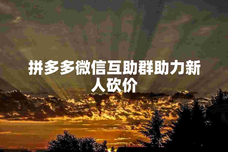 拼多多微信互助群助力新人砍价