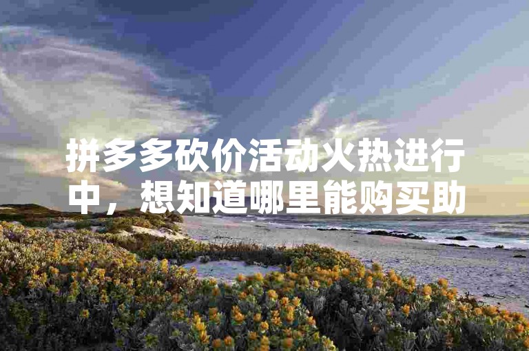拼多多砍价活动火热进行中，想知道哪里能购买助力服务吗？