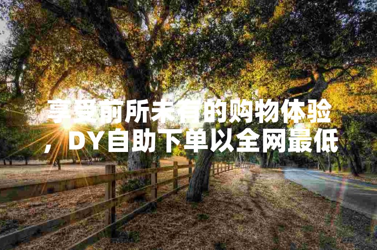 享受前所未有的购物体验，DY自助下单以全网最低价格让便捷与优惠同在。