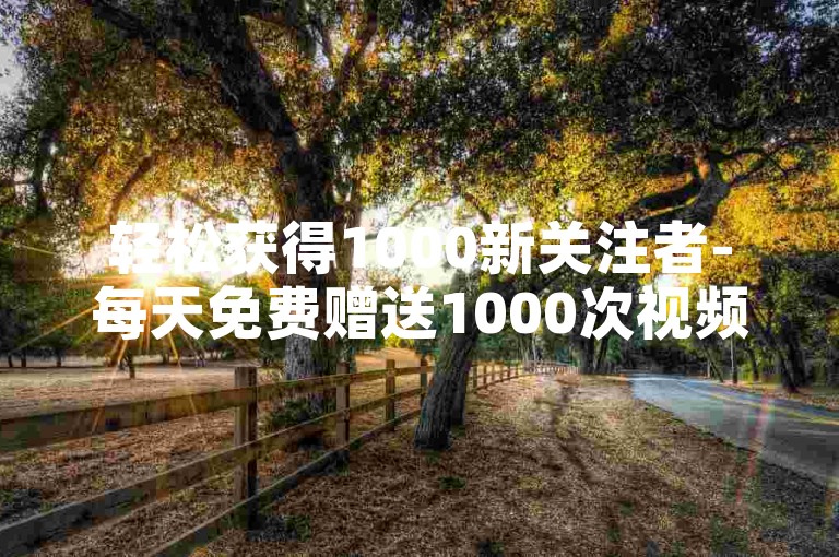 轻松获得1000新关注者-每天免费赠送1000次视频播放，快手平台特惠一元购得100个点赞。