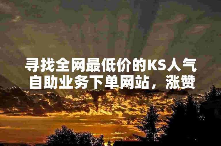 寻找全网最低价的KS人气自助业务下单网站，涨赞网站提供了便捷的服务。