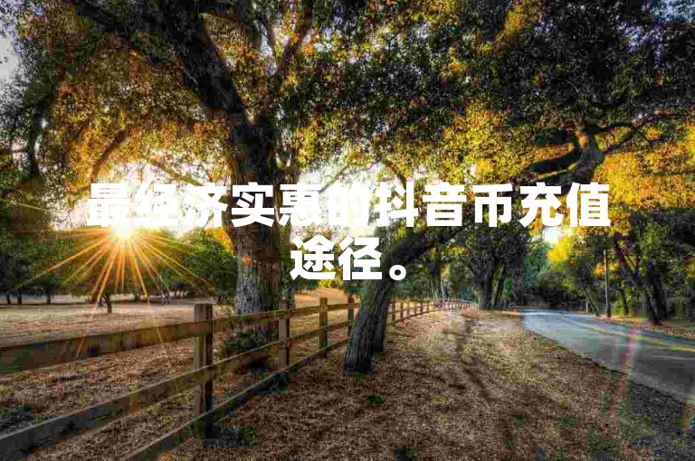 最经济实惠的抖音币充值途径。