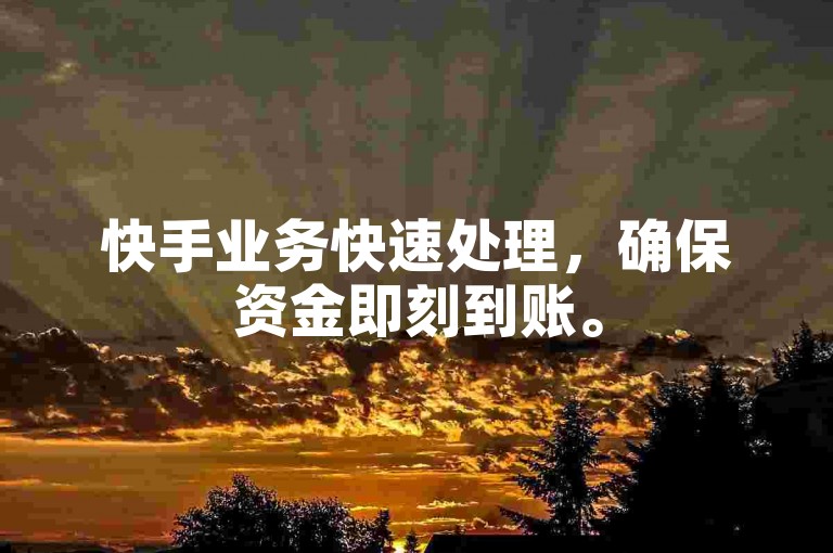 快手业务快速处理，确保资金即刻到账。