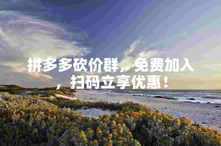 拼多多砍价群，免费加入，扫码立享优惠！
