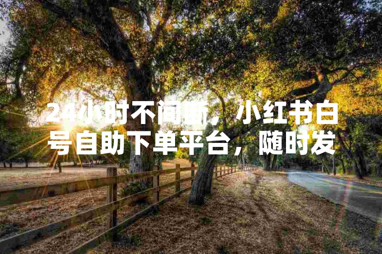 24小时不间断，小红书白号自助下单平台，随时发卡，便捷高效。
