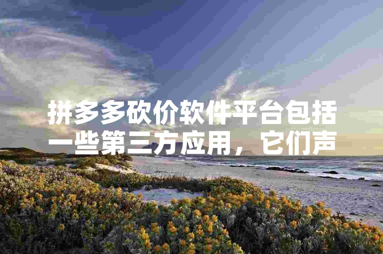 拼多多砍价软件平台包括一些第三方应用，它们声称能够帮助用户在拼多多上进行砍价活动，但使用这些软件存在安全风险，可能导致个人信息泄露或违反平台规定。