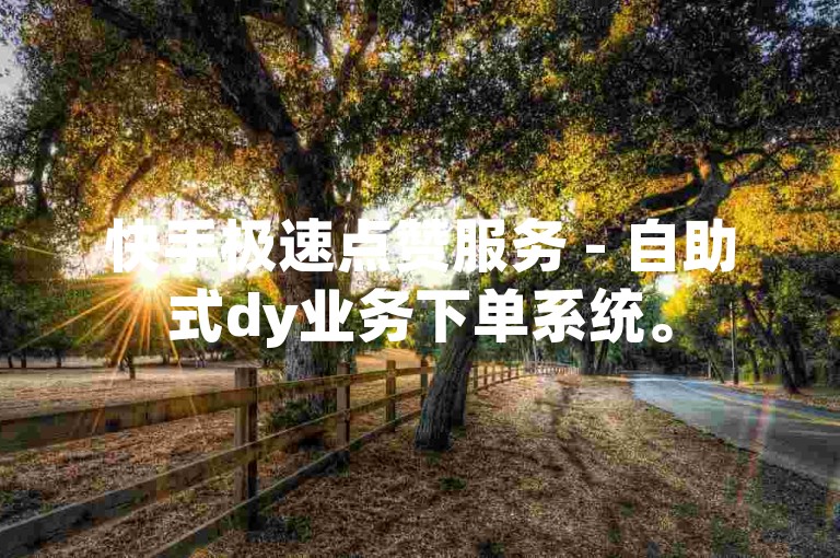 快手极速点赞服务 - 自助式dy业务下单系统。