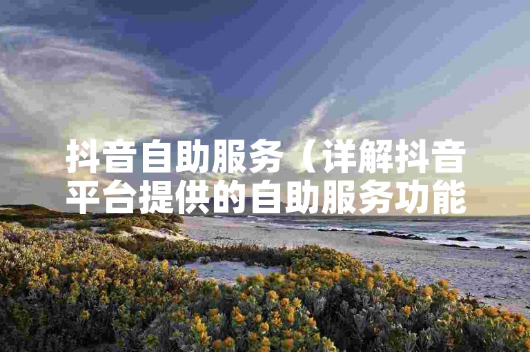 抖音自助服务（详解抖音平台提供的自助服务功能）