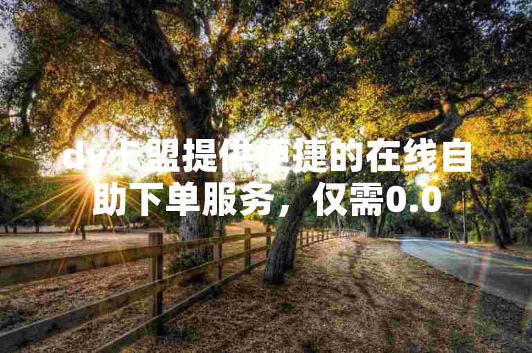 dy卡盟提供便捷的在线自助下单服务，仅需0.05元即可获得一百个赞。