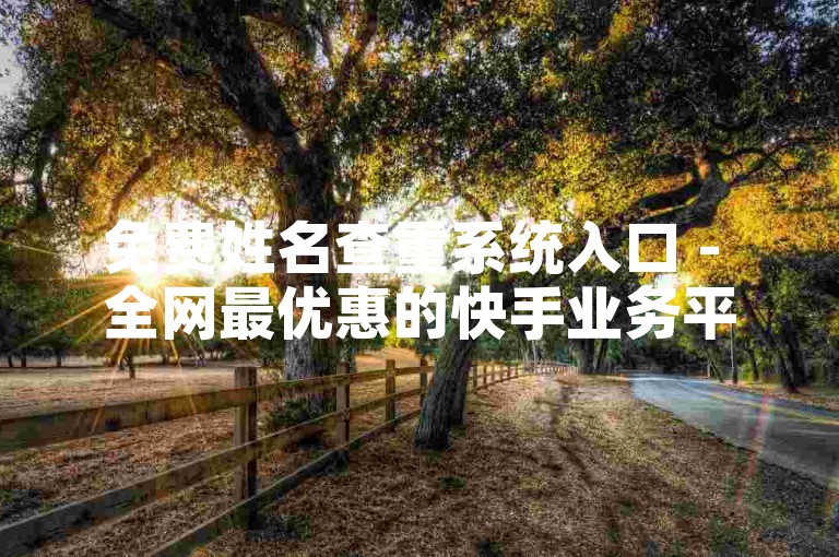 免费姓名查重系统入口 - 全网最优惠的快手业务平台