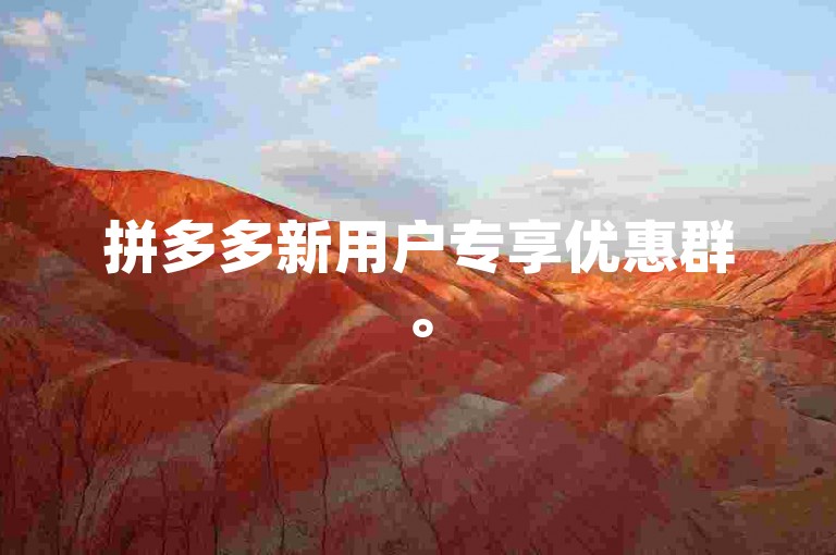 拼多多新用户专享优惠群。