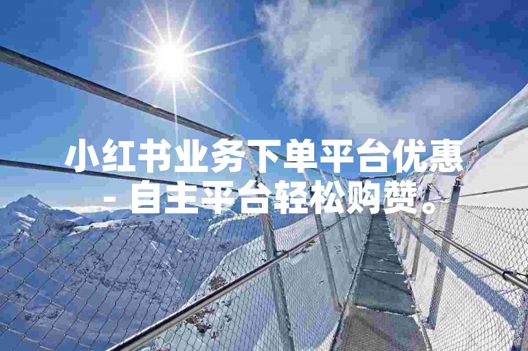 小红书业务下单平台优惠 - 自主平台轻松购赞。
