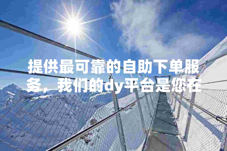 提供最可靠的自助下单服务，我们的dy平台是您在快手快速涨粉的最佳选择。