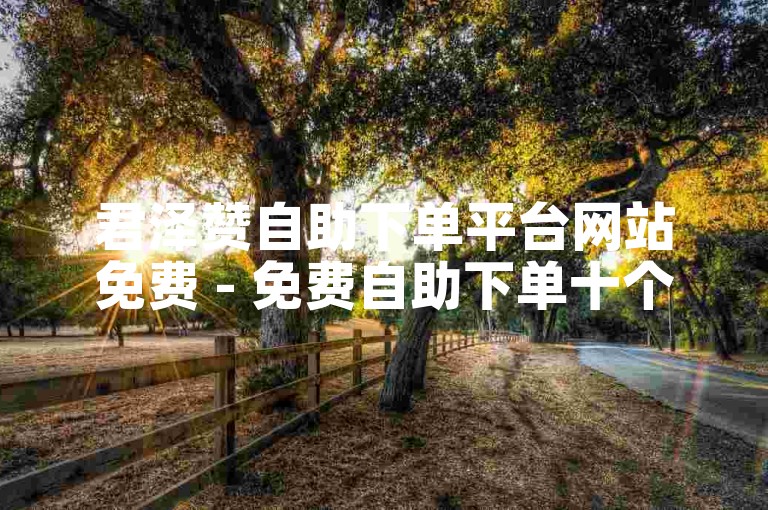 君泽赞自助下单平台网站免费 - 免费自助下单十个抖音