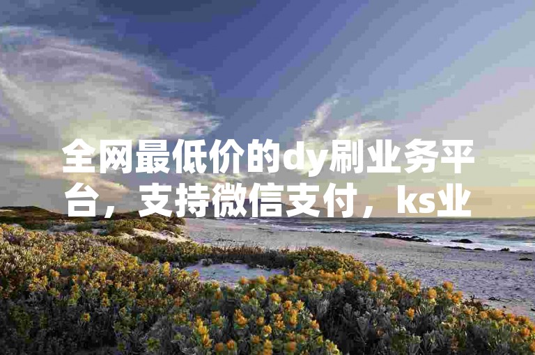 全网最低价的dy刷业务平台，支持微信支付，ks业务低价自助下单平台，保证真人操作。