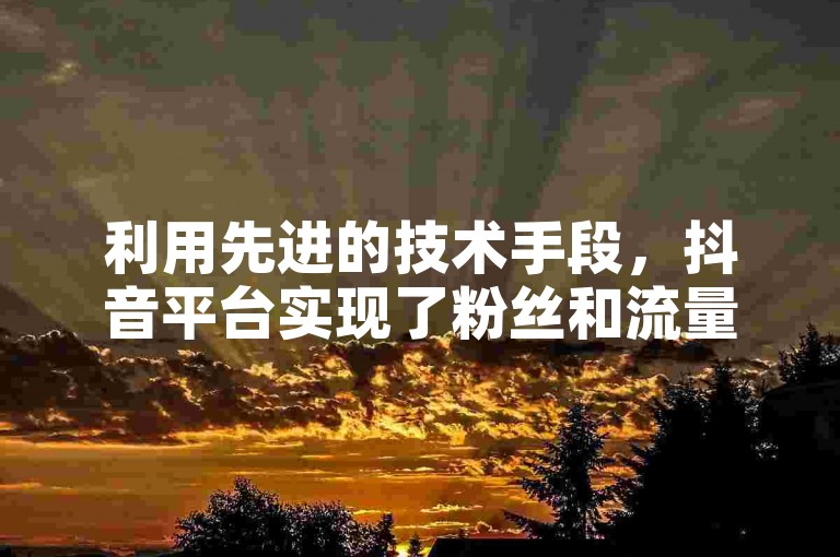 利用先进的技术手段，抖音平台实现了粉丝和流量的快速增长。