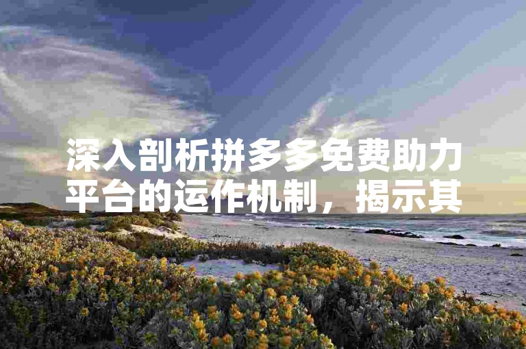 深入剖析拼多多免费助力平台的运作机制，揭示其助力模式对用户参与度的影响。