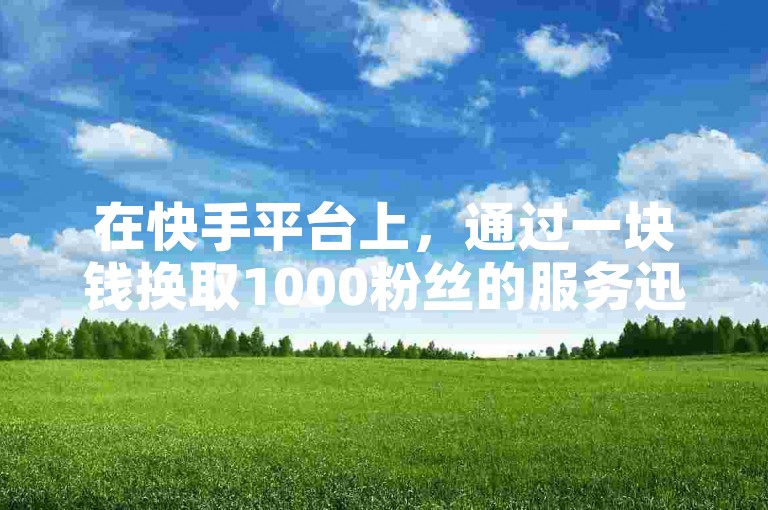 在快手平台上，通过一块钱换取1000粉丝的服务迅速积累了一万追随者。