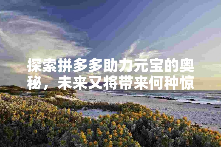探索拼多多助力元宝的奥秘，未来又将带来何种惊喜？