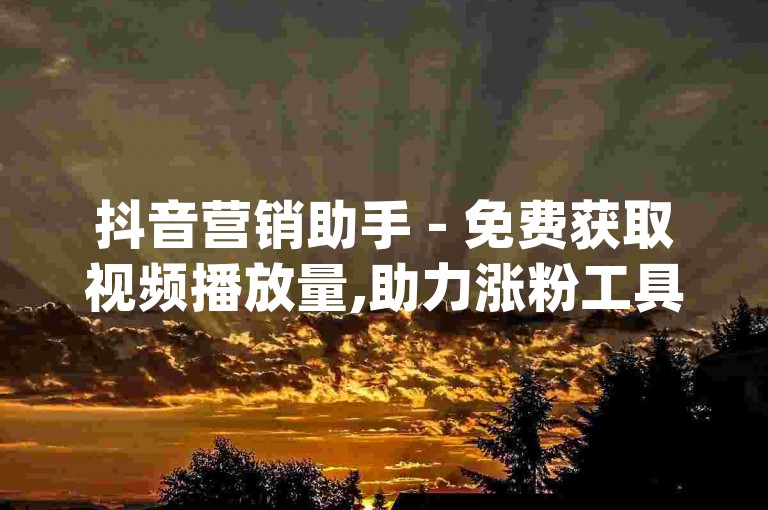 抖音营销助手 - 免费获取视频播放量,助力涨粉工具_推广软件官方下载