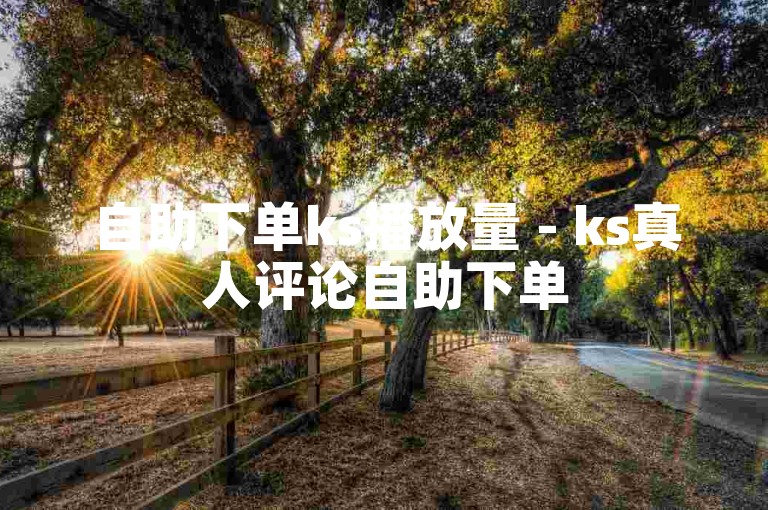 自助下单ks播放量 - ks真人评论自助下单