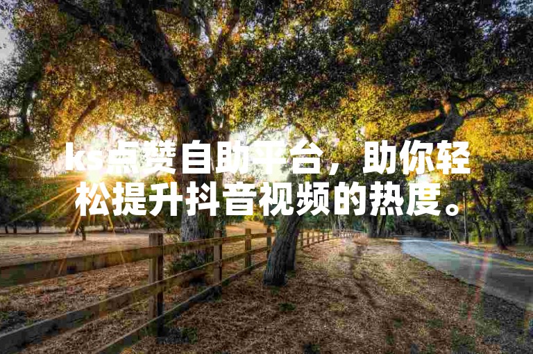 ks点赞自助平台，助你轻松提升抖音视频的热度。