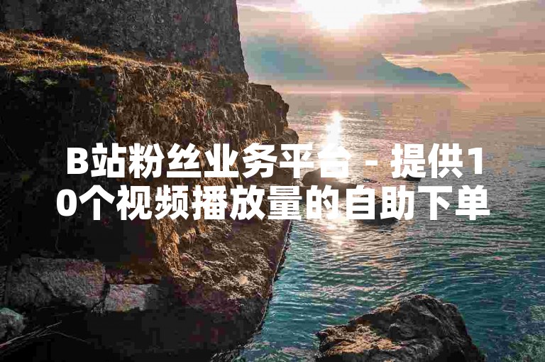 B站粉丝业务平台 - 提供10个视频播放量的自助下单服务。