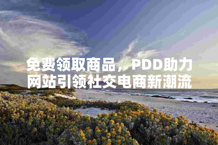 免费领取商品，PDD助力网站引领社交电商新潮流。