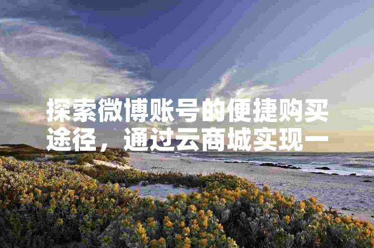 探索微博账号的便捷购买途径，通过云商城实现一键在线下单。