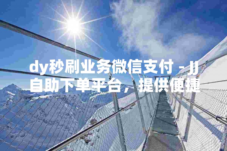 dy秒刷业务微信支付 - JJ自助下单平台，提供便捷的服务体验。