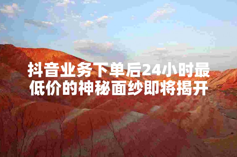 抖音业务下单后24小时最低价的神秘面纱即将揭开。