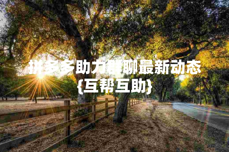 拼多多助力群聊最新动态{互帮互助}