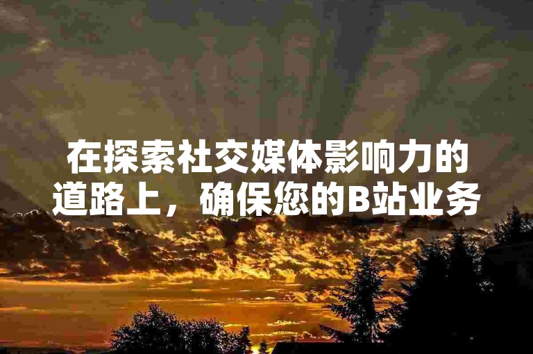 在探索社交媒体影响力的道路上，确保您的B站业务自助平台操作遵循官方指南，以维护账号安全。