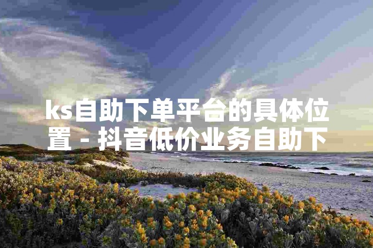 ks自助下单平台的具体位置 - 抖音低价业务自助下单平台。