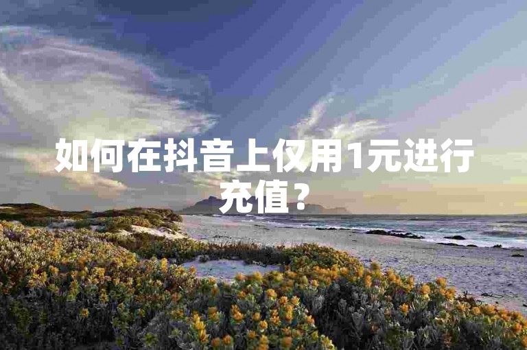 如何在抖音上仅用1元进行充值？