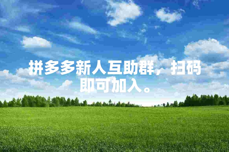 拼多多新人互助群，扫码即可加入。