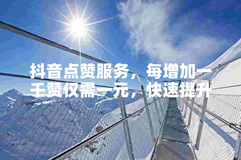 抖音点赞服务，每增加一千赞仅需一元，快速提升你的视频热度。