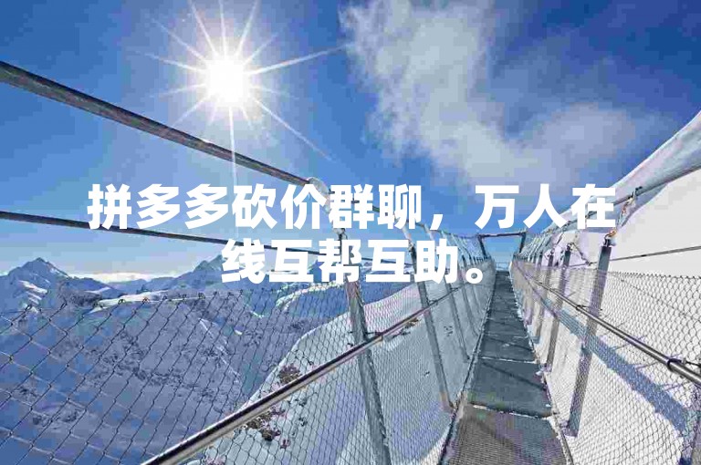拼多多砍价群聊，万人在线互帮互助。