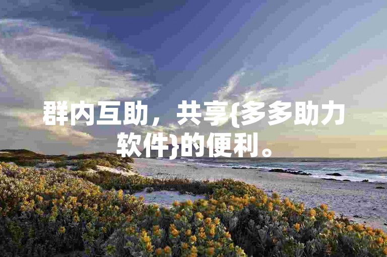 群内互助，共享{多多助力软件}的便利。
