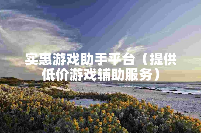 实惠游戏助手平台（提供低价游戏辅助服务）