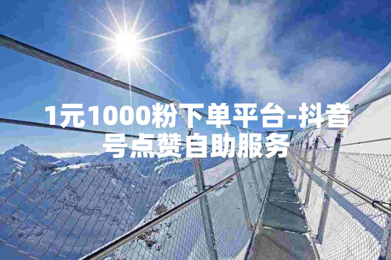 1元1000粉下单平台-抖音号点赞自助服务