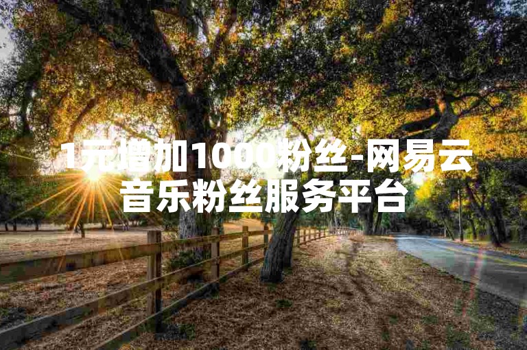 1元增加1000粉丝-网易云音乐粉丝服务平台
