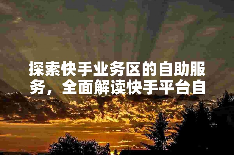 探索快手业务区的自助服务，全面解读快手平台自助功能的操作指南。