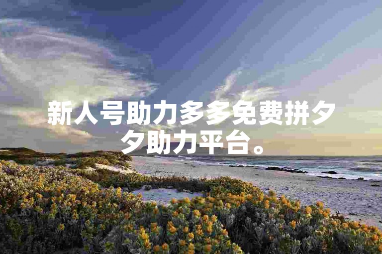 新人号助力多多免费拼夕夕助力平台。